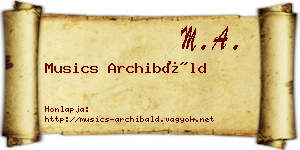 Musics Archibáld névjegykártya